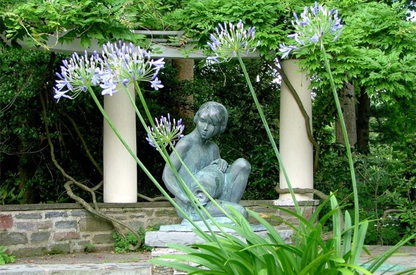 JamesDuffy:FormalPerennialGardenStatueAmblerCampus
